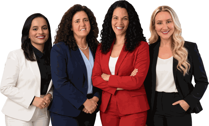 Delgado Purdy Law's four immigration attorneys: Luz Pedraza, Jacqueline Delgado, Thais Arsolino Purdy and Jessica Smith