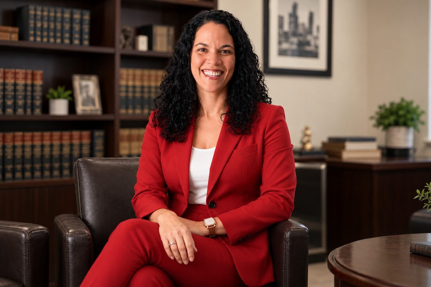 Thais Arsolino Purdy, associée fondatrice de Delgado Purdy Law, dans son bureau